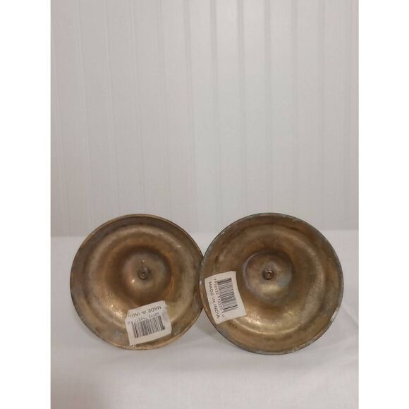 Brass heavy ornate floral  candlesticks - Picture 4 of 5